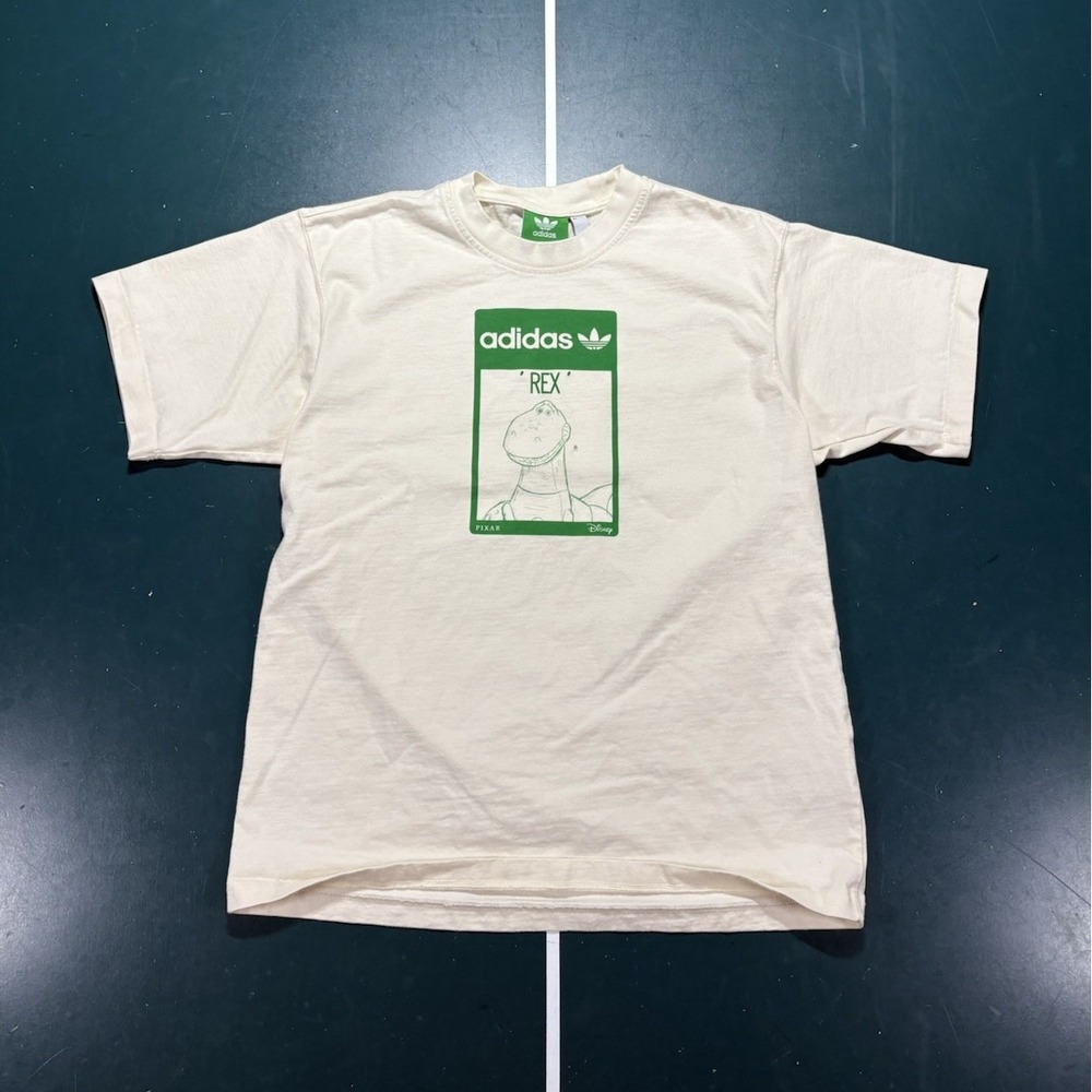 Adidas Originals x Disney Toy Story Rex T Shirt Size XS Cream Green Rare